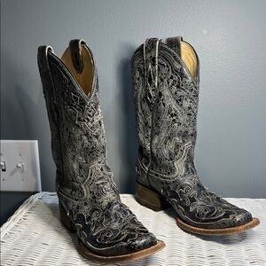 Corral Distressed Snake Inlay Boots